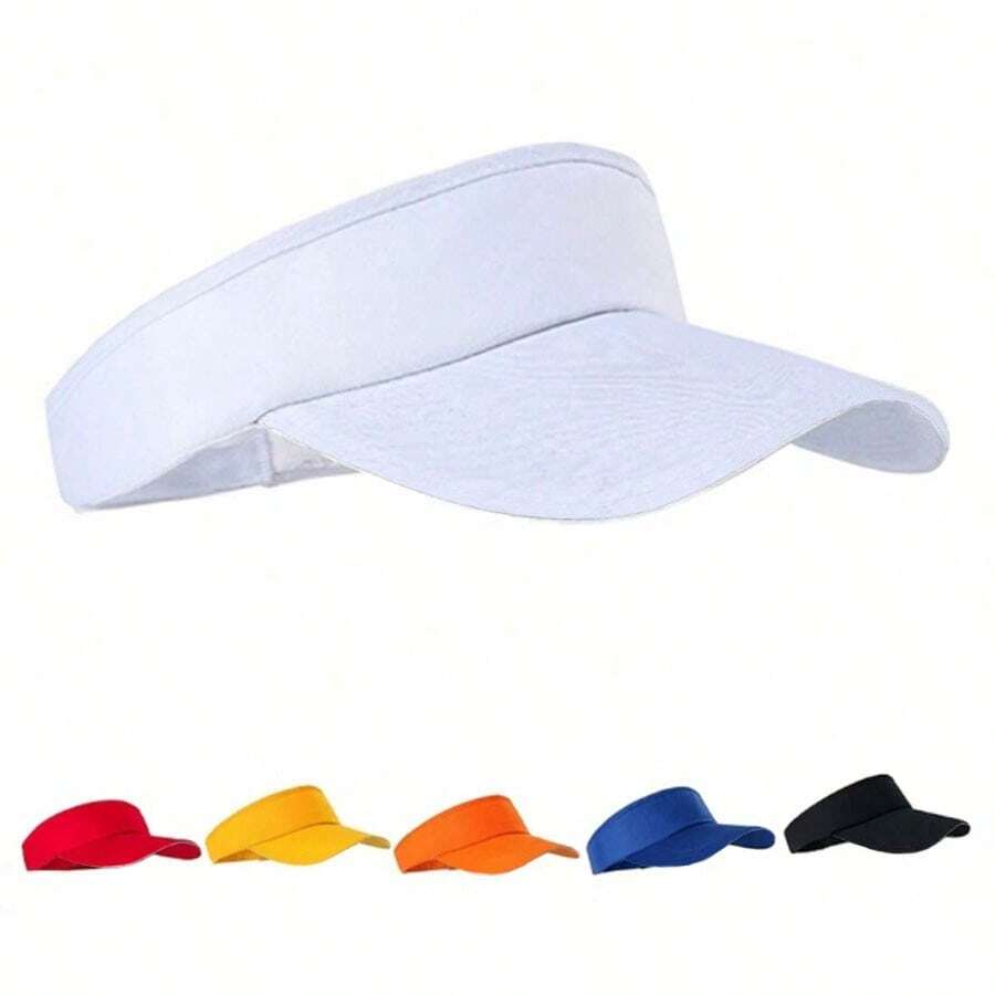 1 pieza Sombrero de sol ajustable para deportes al aire libre, diseño unisex, apto para tenis, béisbol, golf, deportes, ciclismo, , gorra de unicolor con parte superior abierta, opción de regalo ideal