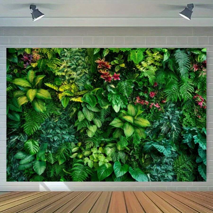 1 Stück, 2D natürlicher grüner Wald Fotohintergrund, für Wand Montage im Wohnzimmer, Schlafzimmer, Büro, Wohndekoration, Raumdekoration, Party Dekoration