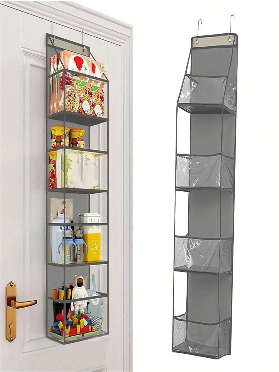 1 Set Of 4 Multi-Purpose Over The Door Storage Organizer Baskets, Ideal For Bedroom, Closet, Hang On Wall To Store Cosmetics And Miscellaneous Items
