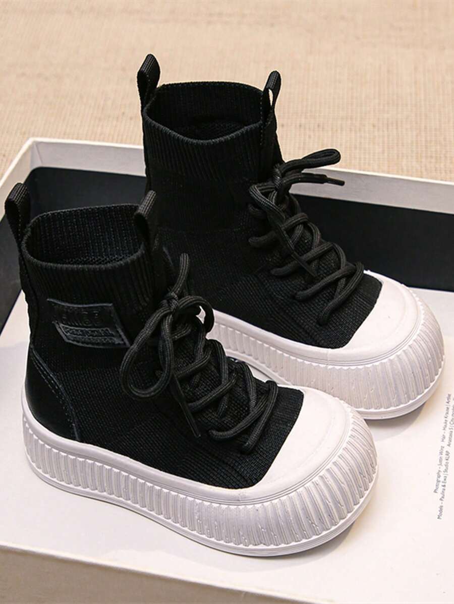 1 paire de bottes de cheville simples, respirantes et à la mode pour enfants garçons/filles, convenant à toutes les saisons