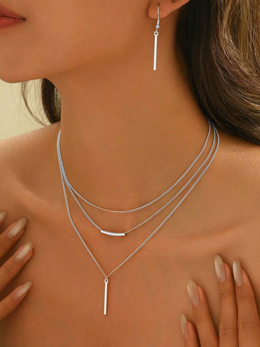 3 pièces Set de colliers élégants et minimalistes pour la clavicule, polyvalent et pour un usage quotidien