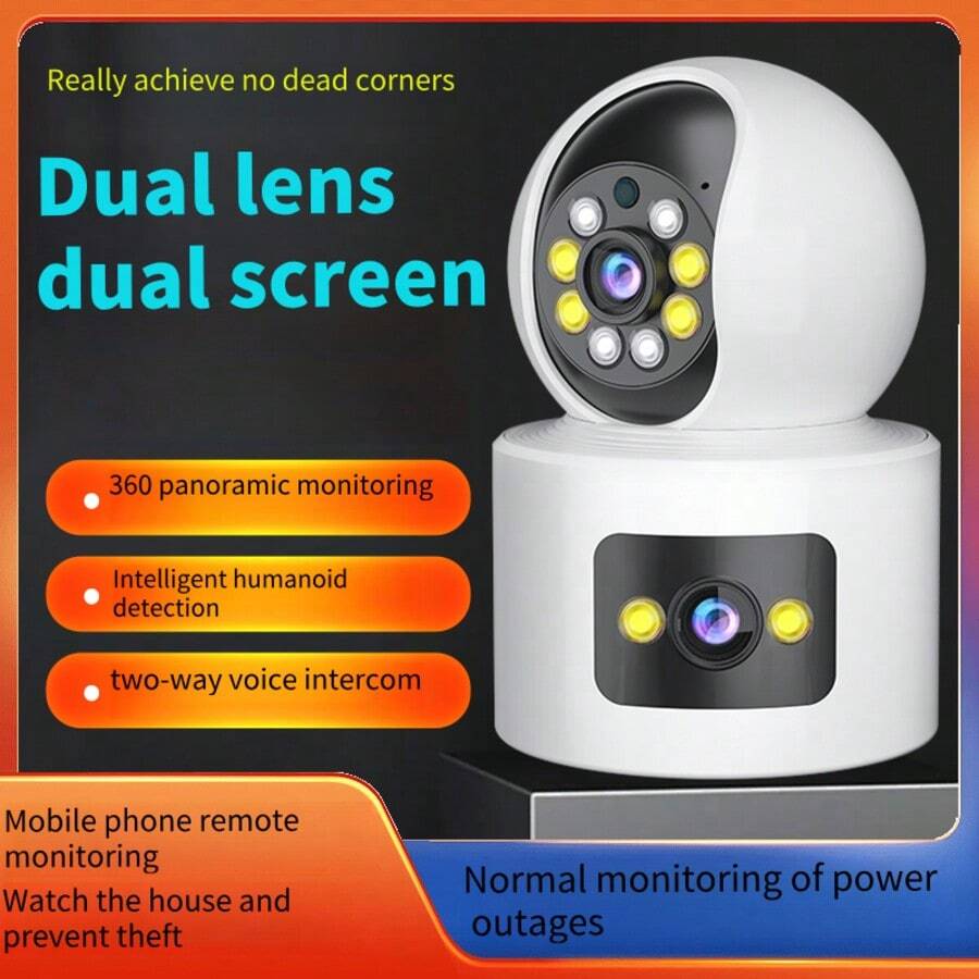 Telecamera di sicurezza senza fili con lampadina ad alta definizione 1080P, vista panoramica a 360 gradi, supporto WiFi, audio bidirezionale, visione notturna, rilevamento del movimento, controllo tramite app - non impermeabile, monitoraggio degli animali domestici, telecamera per la casa