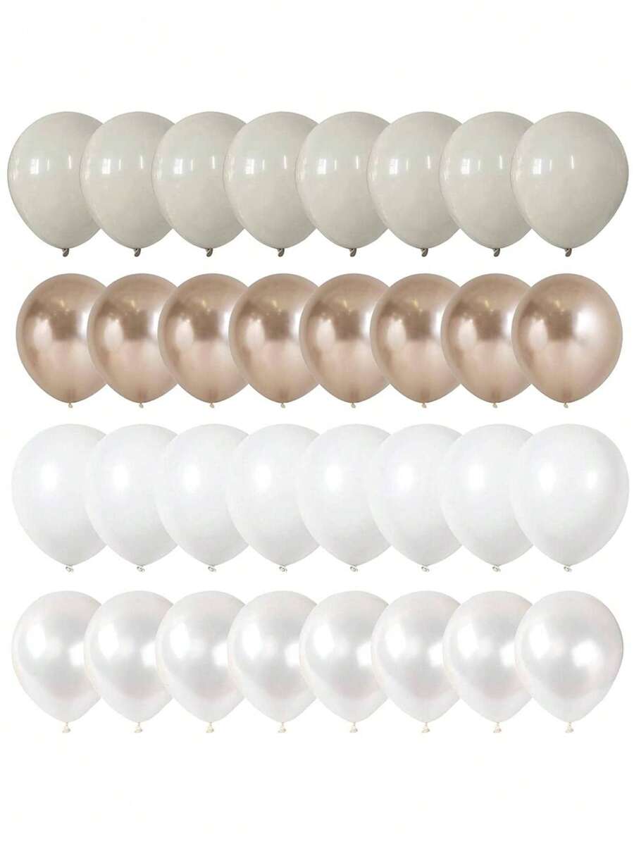 21Pcs Beige White Sand Metallic Gold Pearl White Balloons For Women Birthday Boho Wedding Engagement Party Decorations