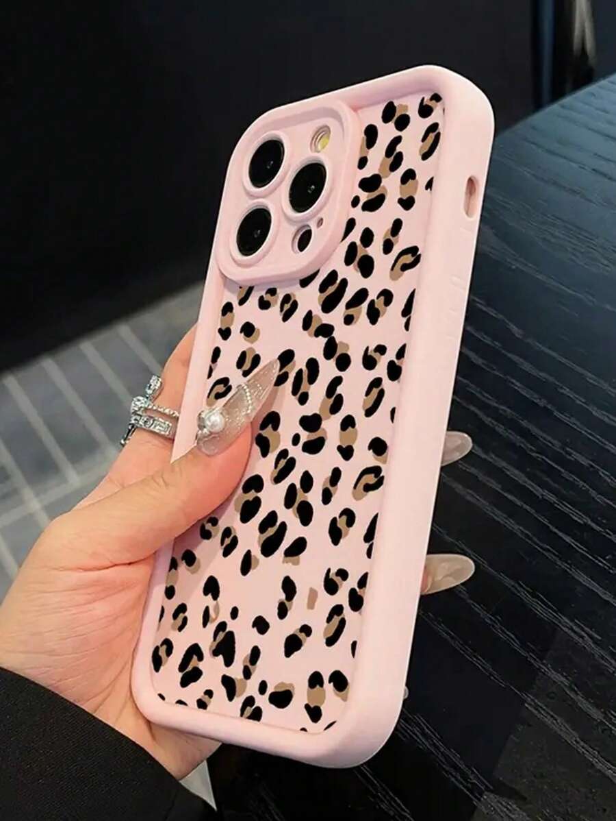 Una funda para teléfono con estampado de leopardo salvaje, de cobertura completa, antideslizante y a prueba de golpes, funda protectora suave de TPU adecuada para Apple