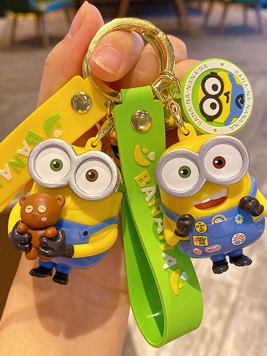 Minions Authentische Comic-Minions Schlüsselanhänger Anhänger, kreative Paar Auto Taschen, Figuren, Schlüsselanhänger, Anhänger und kleine Geschenke für Zimmer Dekoration, Schlafzimmer Dekoration, Heim Dekoration, Wand Dekoration, Schul Dekoration, Schul Überraschungen, Studenten Wohnheim Dekoration, Schulanfang