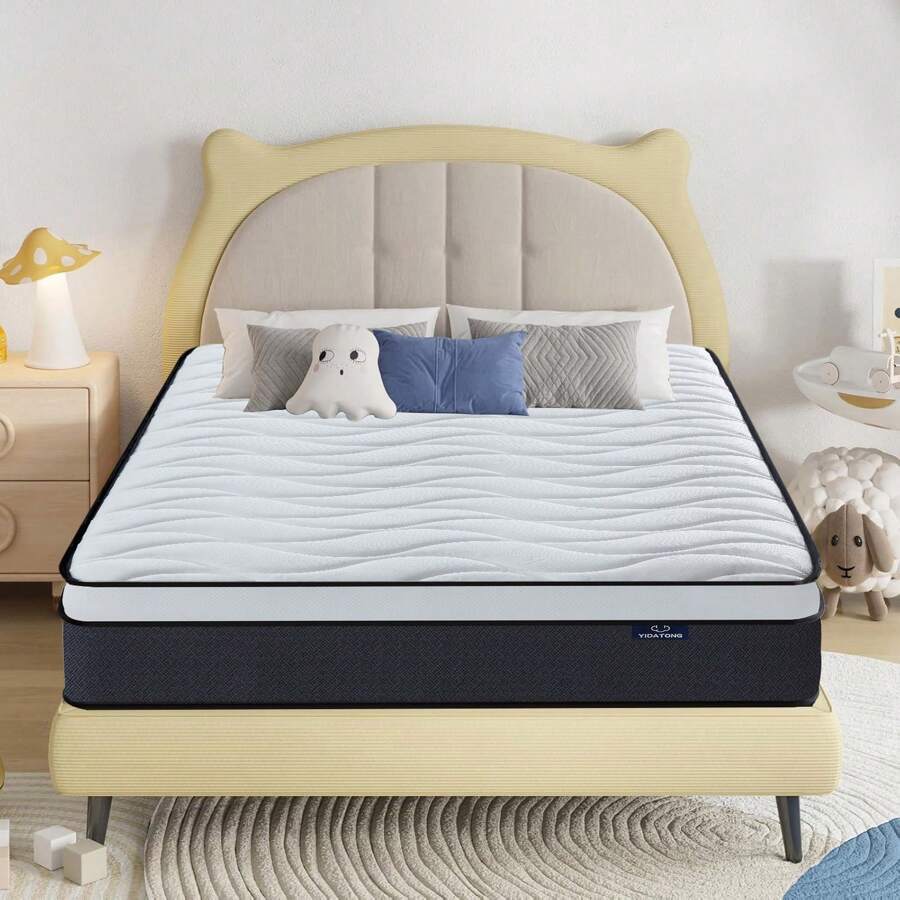 Colchón viscoelástico 90x190 cm, Altura 24 cm, Pure Flow MAX Multicapa, Colchón híbrido con muelles ensacados y viscoelástico, firmeza Media, Tratamiento antiácaros, antibacterias e hipoalergénico