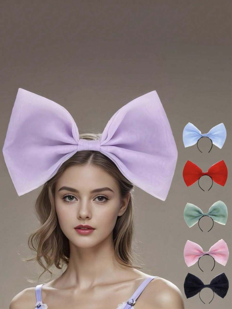 1 pieza Diadema de mujer nueva y extra grande con lazo 3D de tela, diadema dulce y linda, accesorio para el cabello, diadema, aro para el pelo