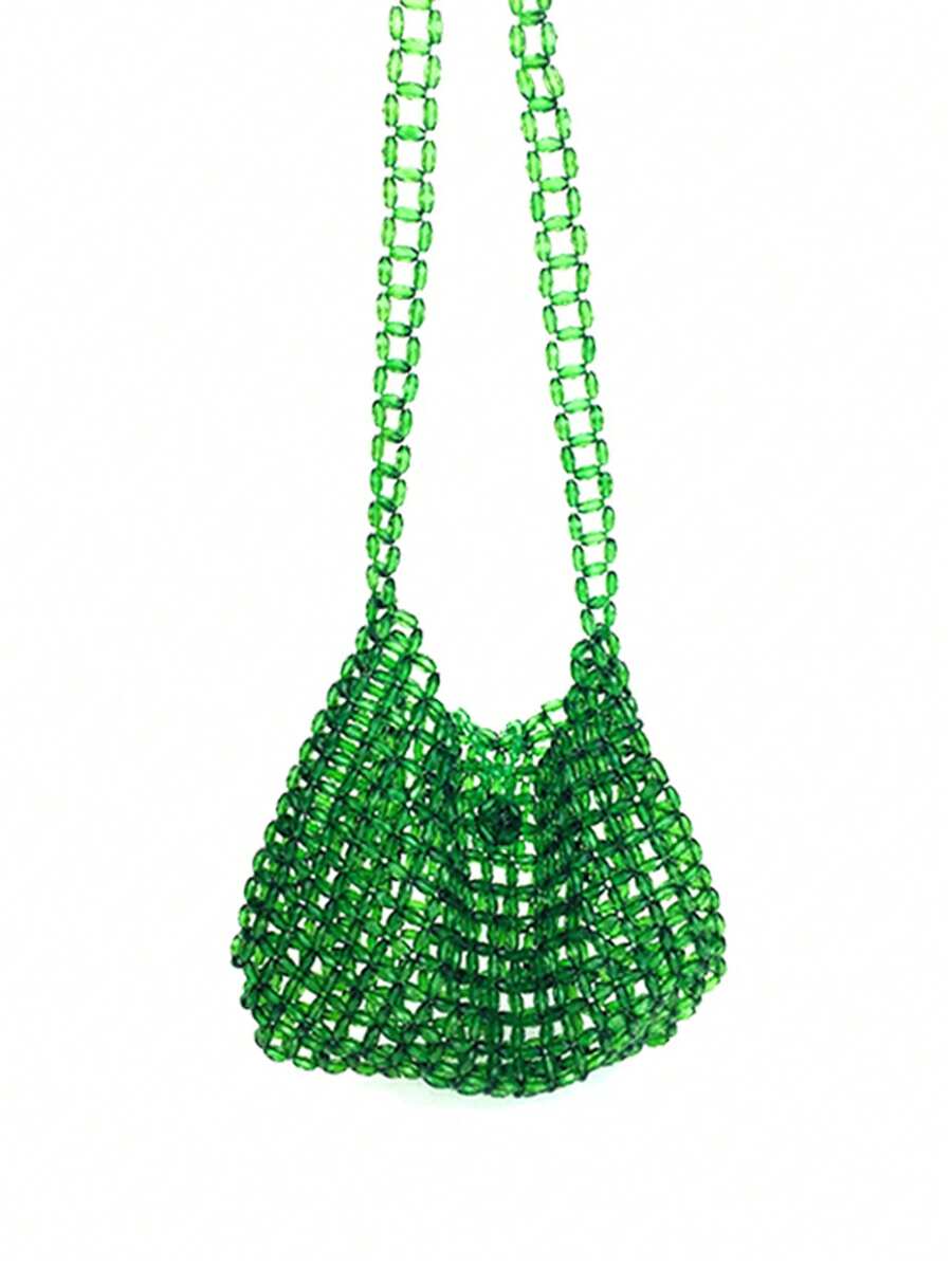 Bolso de mano acrílico hecho a mano con cuentas, inspirado en el estilo vintage, con 3 opciones de color ¡Incluye bolsillo interior!