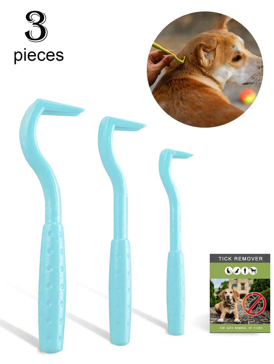 Kit de herramientas ligero, compacto y portátil para eliminar pulgas y garrapatas de mascotas, puede eliminar de forma segura, fácil y suave las garrapatas de los animales, reutilizable y portátil