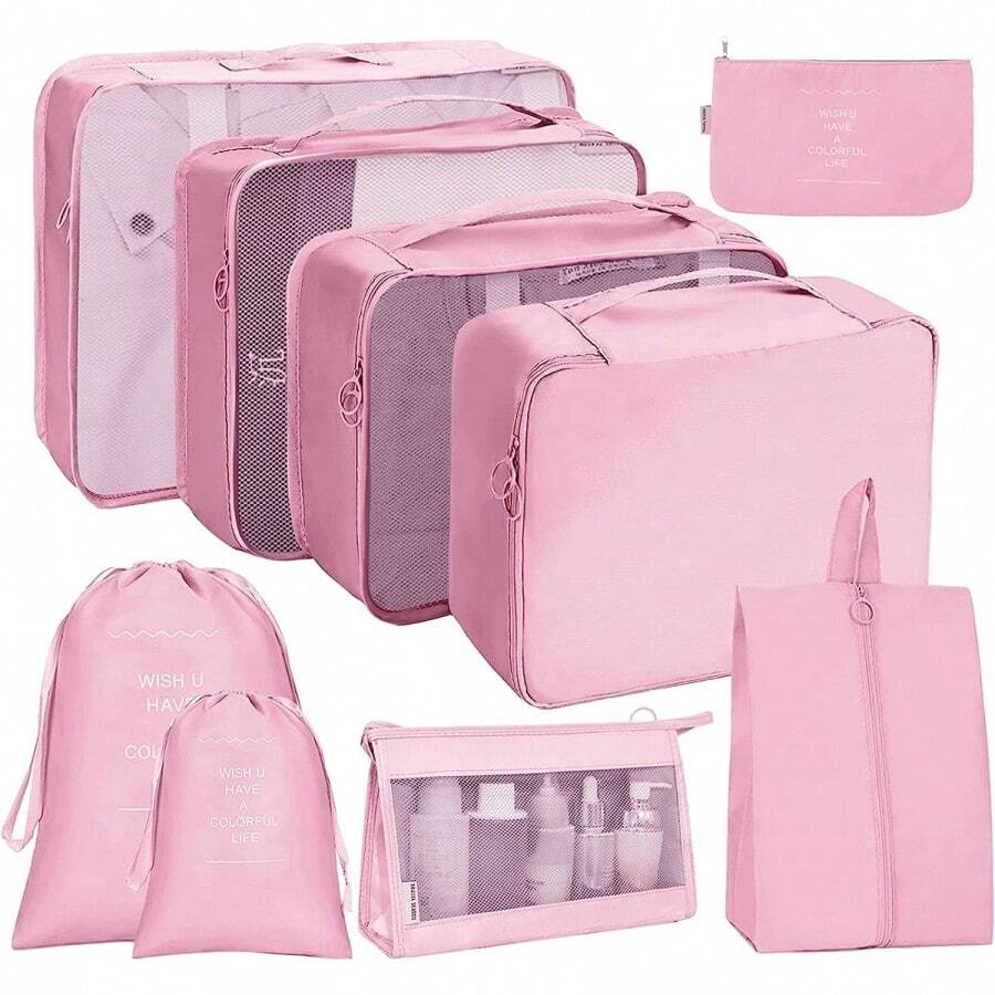 8 Stücke Reise-Kleidertaschen, Gepäck-Organizer Kompressions-Packtaschen
