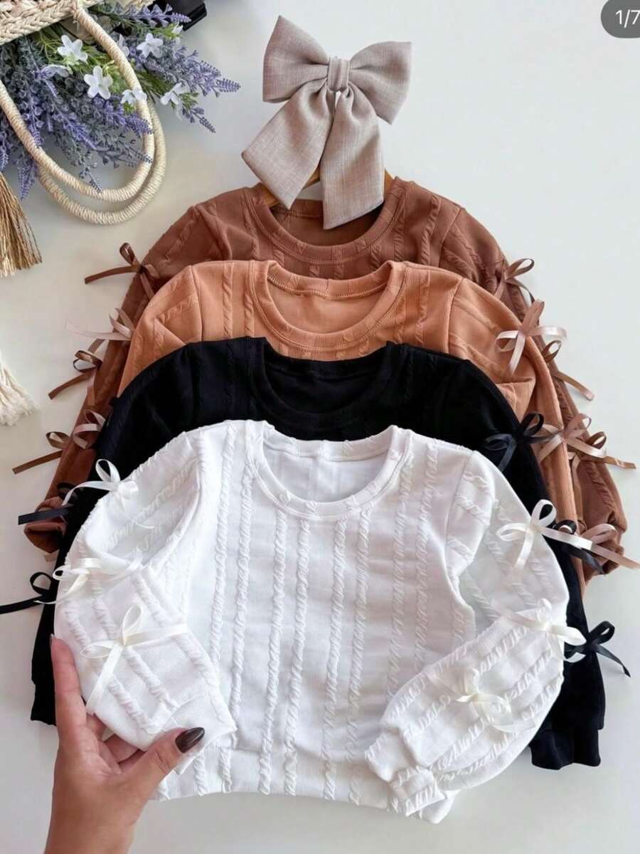 Blusa Infantil Manga Comprida Para Meninas Moda Inverno