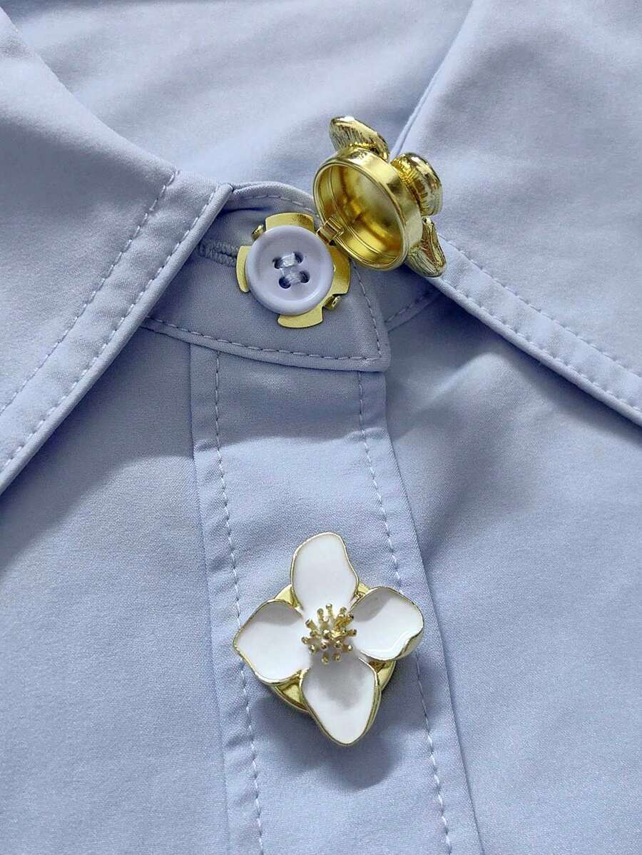 2pcs Button Cover For Shirt Flower Cufflinks Covers Flower Sleeve Button Clip On Button For Dress Wedding Tux Decoration Button Clothing Accessories Gifts