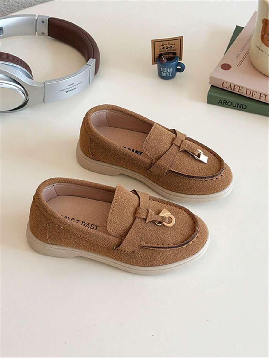 1 par de zapatos planos casuales y versátiles de estilo coreano con suela blanda para niños