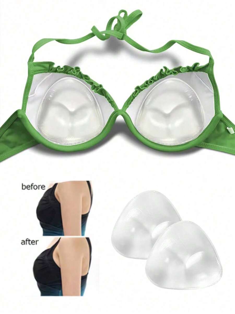 2pcs Women Invisible Padding Magic Bra Inserts Bra, Bikini Breast Petals, Thickened Chest Pad Insert,Breast Push Up Pads, Swimsuit Silicone Bra Pad, Waterproof Pad, Daily Wear
