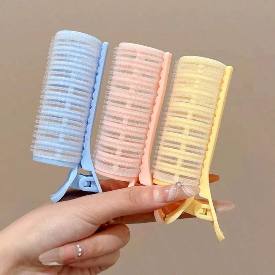 2 peças/1 peça modeladores de cabelo sem calor com ganchos autoadesivos - ferramenta de modelagem de cabelo fofa faça você mesmo, modelador desleixado para raízes, franjas, adequado para todos os tipos de cabelo