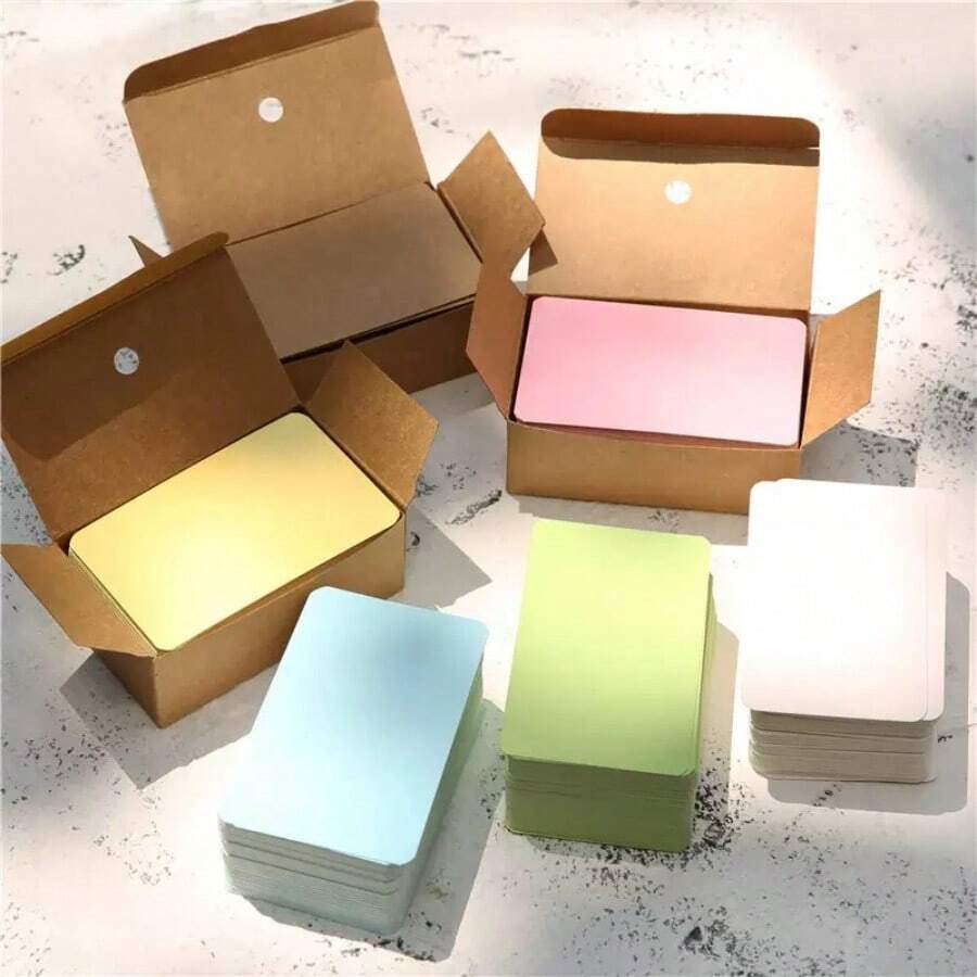 Pack mit 200 leeren Papierkarten, 8,5 x 5,5 cm Karteikarten, bunte Lernkarten, leere Karten zum Gestalten, Visitenkarten, Papier, DIY Geschenkkarten, Vokabelkarten, Spielkarten (6 Farben), Schulmaterial