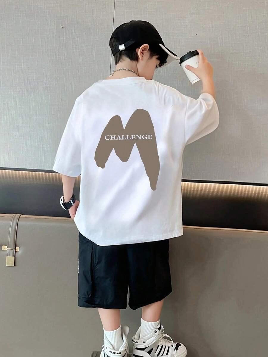 Leisure Pattern Pink Crew Neck Pullover Short Sleeve T-Shirt Summer Upper Wear For Girls And Teens