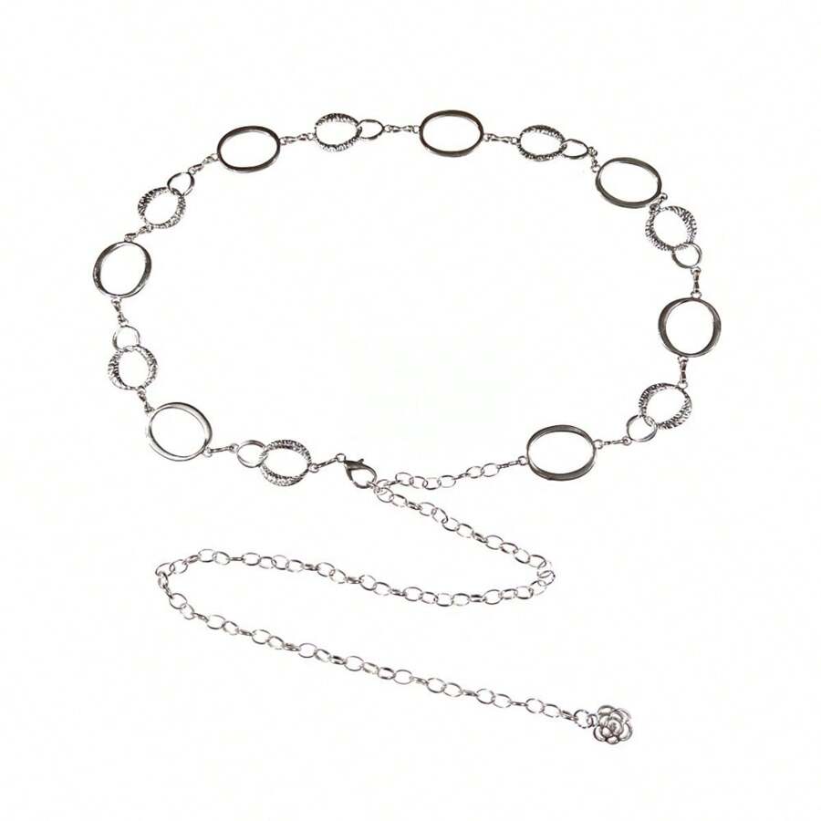 1pc Vintage Metal Waist Chain Fashion Accessory For Women, Versatile Waist Decoration