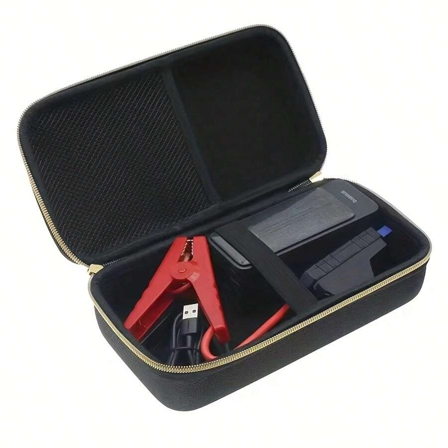 Caja de almacenamiento rígida portátil para arrancador de vehículos, organizador de batería de emergencia portátil para exteriores (solo caja de almacenamiento)