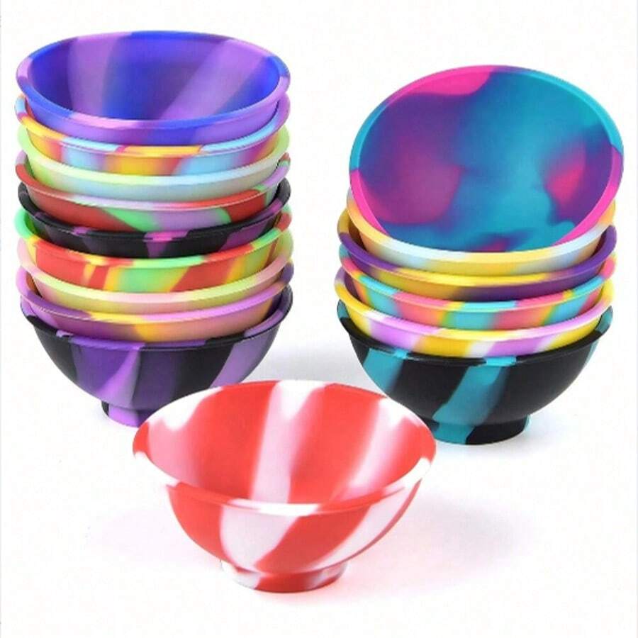1/5/10 Piezas Recipientes de silicona para el hogar, boles y tarros, 67 mm de diámetro, accesorios para fumar tabaco y hierbas de varios colores, tarros de almacenamiento mini, recipientes de almacenamiento para la cocina
