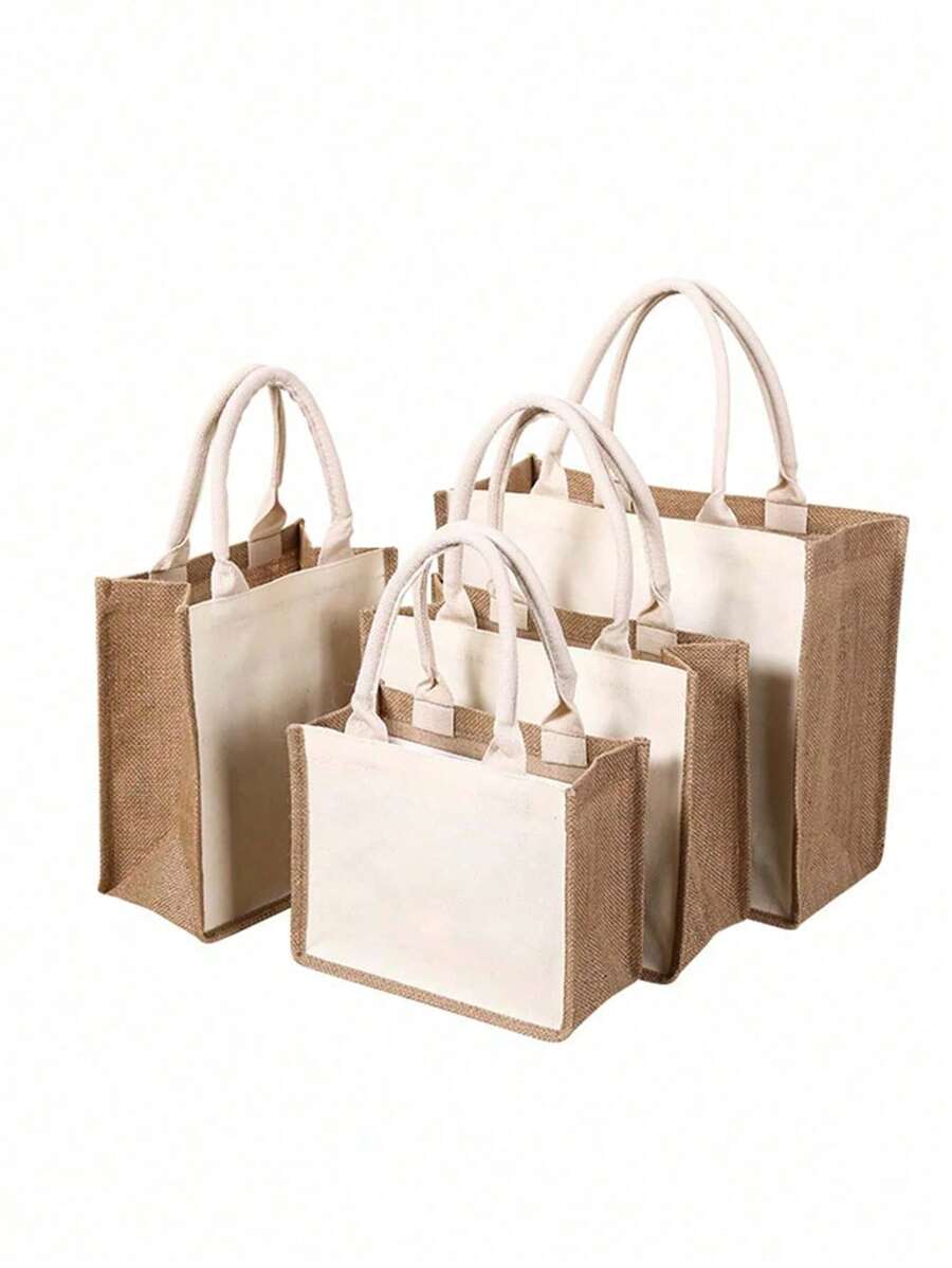 1 Stück, DIY Jutetasche, laminierte, wassergeschützte Vintage Leinenbox, Jutetasche, Geschenktüte, Muttertagsgeschenk, Urlaubsaccessoires, Hochzeitsbedarf, Geburtstagsparty-Zubehör, Geburtstagsgeschenke, Party-Gastgeschenke, Osterzubehör
