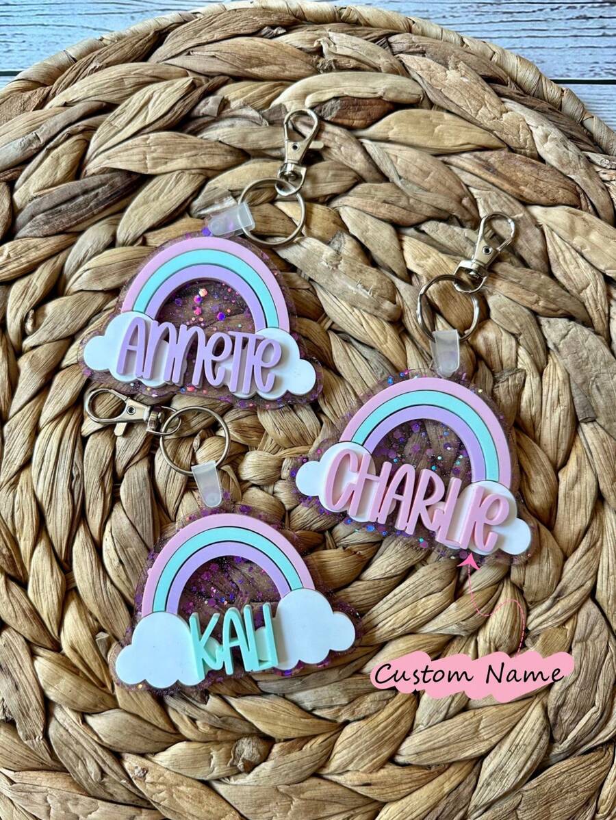 Rainbow Backpack Tag | Boho Rainbow Keychain | Backpack Tag | Bookbag Tag | Back To School | Girls Name Tag | Gift For Girls,Multi-Functional,Ornamental,Letter,Stylish,Modern,Colorful,Cute,Adorable,Casual,Custom,Personalised,Unique,Customized,Ideal Gifts For Him,Ideal Gifts For Her