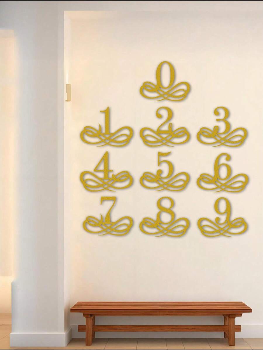 1PC Rustproof Wrought Iron Wall Art - European Vintage Baroque Golden Decorative Painting Artistic Letter Wall Mura Room Decor Bedroom Decor Home Decor Wall Decor