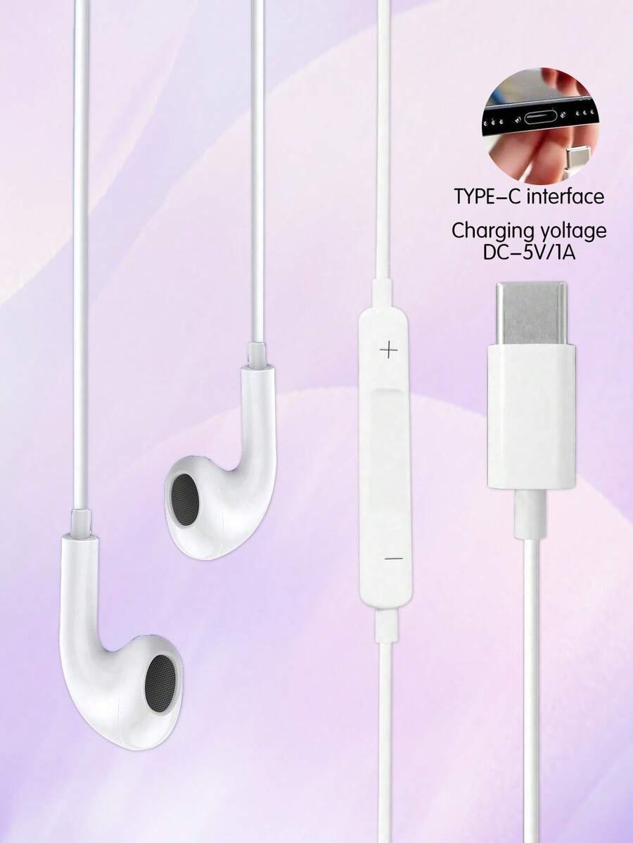 Type-C Wired Earphones With Bass-Boosted Design, High-Quality Audio And Noise Cancellation, Compatible With Type-C Devices Like , VIVO, . Deliver Exceptional Sound Quality And Music Experience, Clear Calls And Efficient Noise Cancellation, Suitable For Commute, Workout And Entertainment.