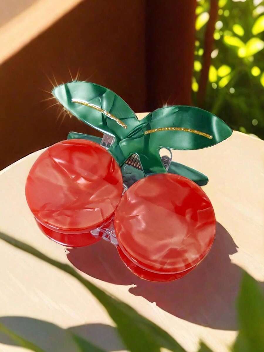 1pc Premium Strawberry & Cherry Handmade Acetate Hair Claw Clip Hair Clips Hair Jaw Clip Hair Clamps Hair Clutch Hair Catcher Clip
