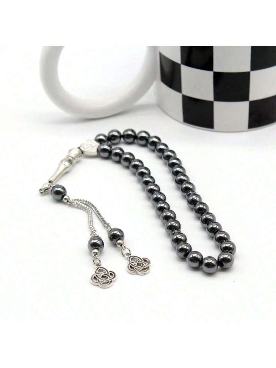 1 pieza 33 cuentas de 8mm Ágata negra Cuentas de oración musulmanas Rosario Tasbih, Accesorios religiosos islámicos