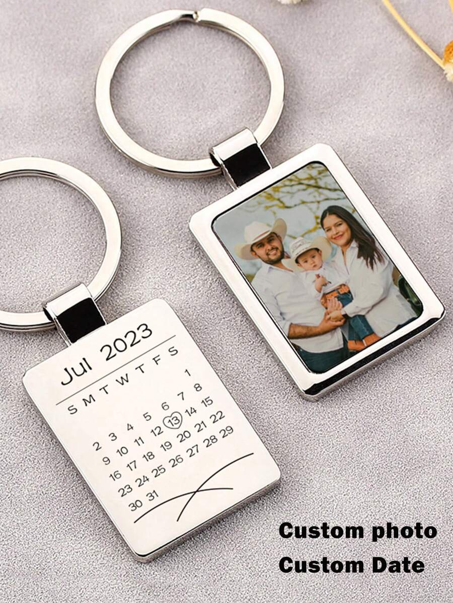 1pc Personalised Personalised First Home Keyrings, New Home Keyrings, House Keyrings Set, Wooden Keyrings, New Homeowners, New House Gift, House Keychains,Valentine's Day Custom Photo Wedding Gift Keychain, Personalised Wedding Date Photo Keychain,Personalised Gift