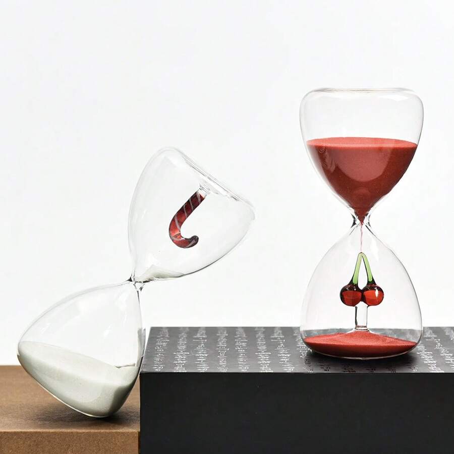 1 pezzo Clessidra in vetro borosilicato decorativo 3D con timer da 15 minuti, regalo per la gestione del tempo per amici e famiglia