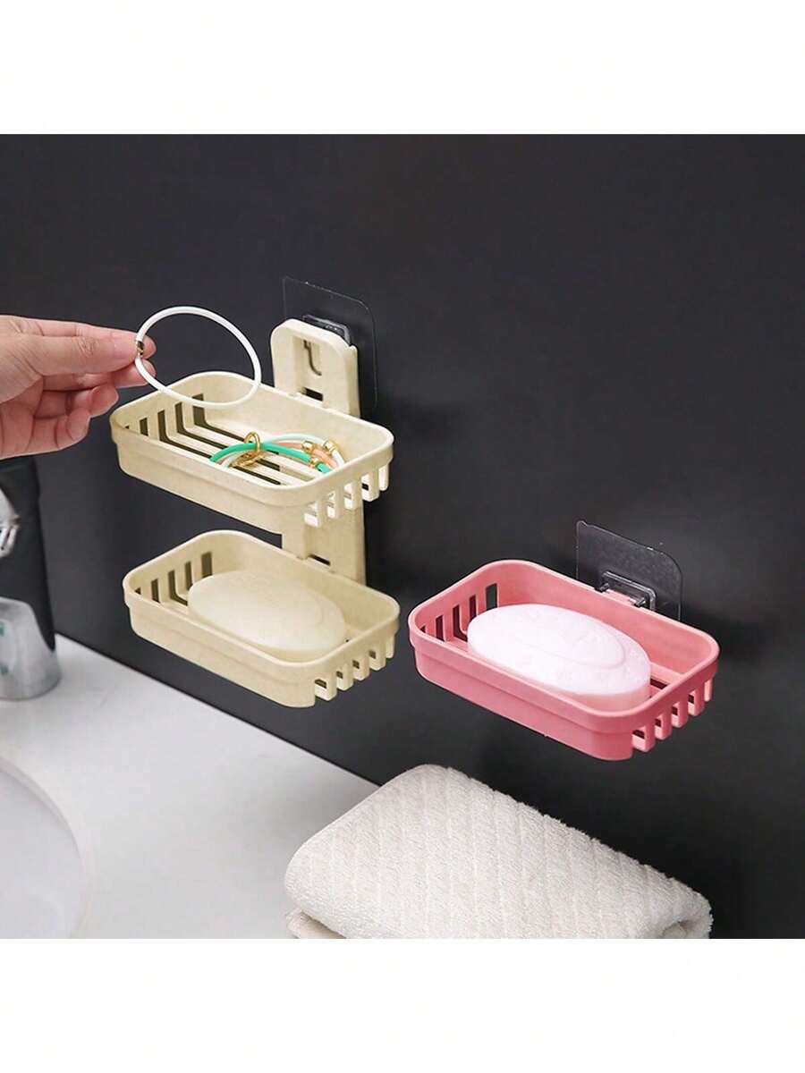 Wall Mount Draining Soap Holder, Wall Mount Draining Soap Dish, Soap Dish, Soap Box, Double Layer Soap Dish, Double Layer Soap Box, Drill-Free Soap Dish, Drill-Free Soap Box, Self-Adhesive Soap Dish, Self-Adhesive Soap Box, Wall Mount Organizer, Wall Mount Draining Soap Holder, Wall Mount Draining Soap Dish, Drill-Free Wall Mount Draining Organizer, Soap Dish Rack Back To School