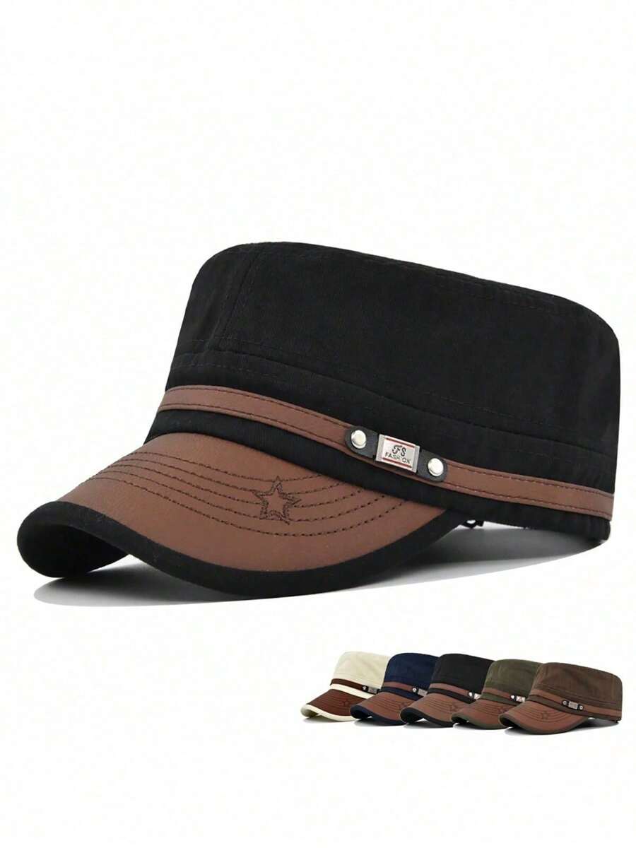 1 pièce Casquette de baseball unisexe couleur unie avec motif lettre, casquette snapback polyester polyvalente pour les activités de plein air et le port quotidien
