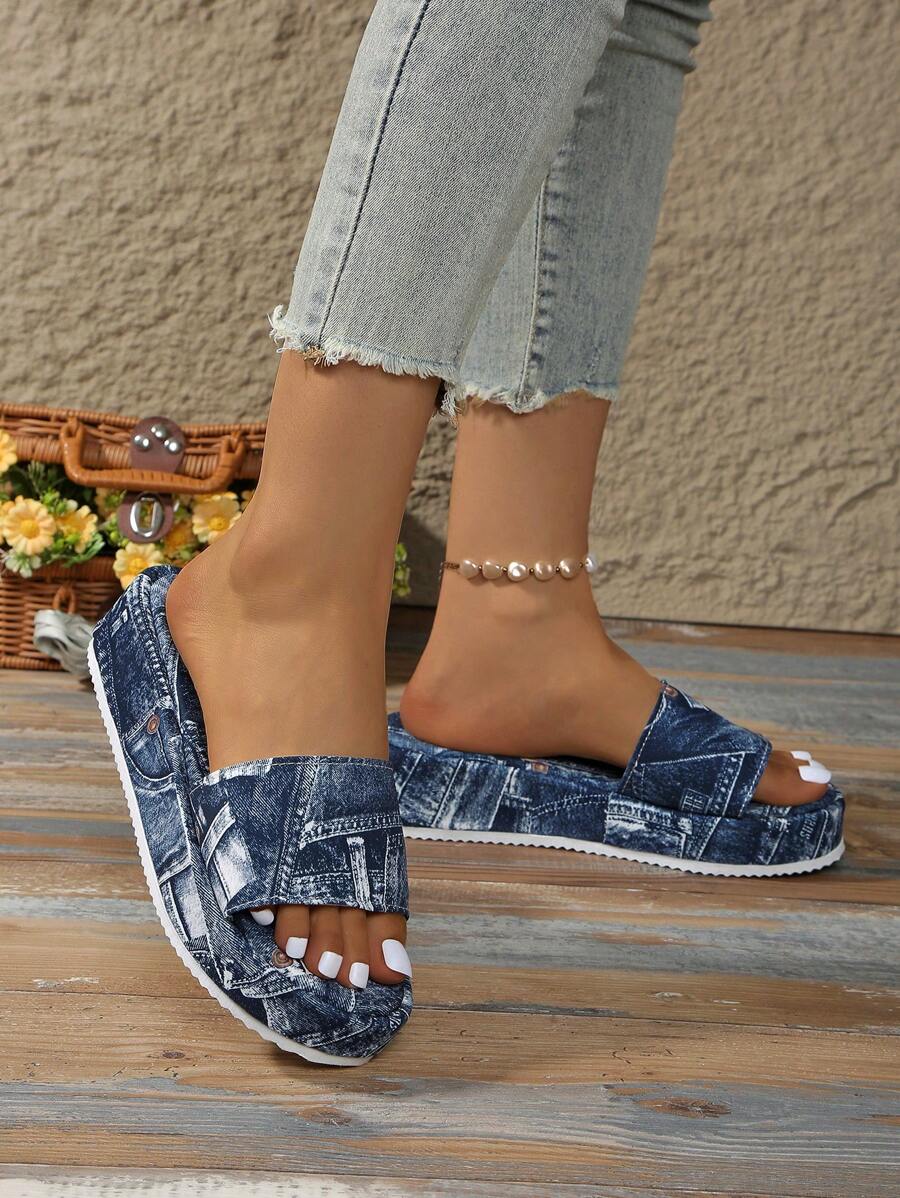 Sandalias de plataforma y cuña para mujer, zapatos de verano de moda para exteriores y playa, diseño nuevo 2025