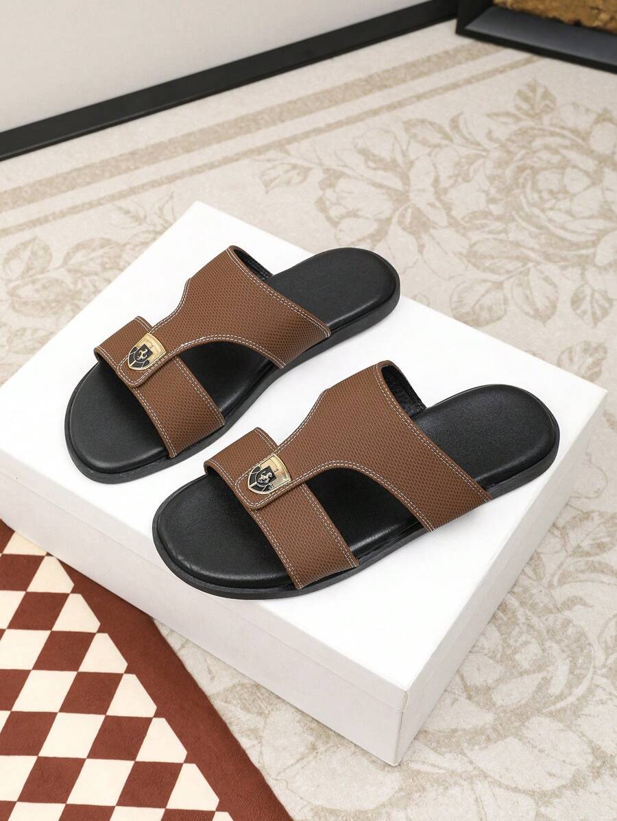 2-Pack Men's Fashion Strap Slippers, Non-Slip Comfortable Casual Indoor/Outdoor Beach Sandals For Spring/Summer