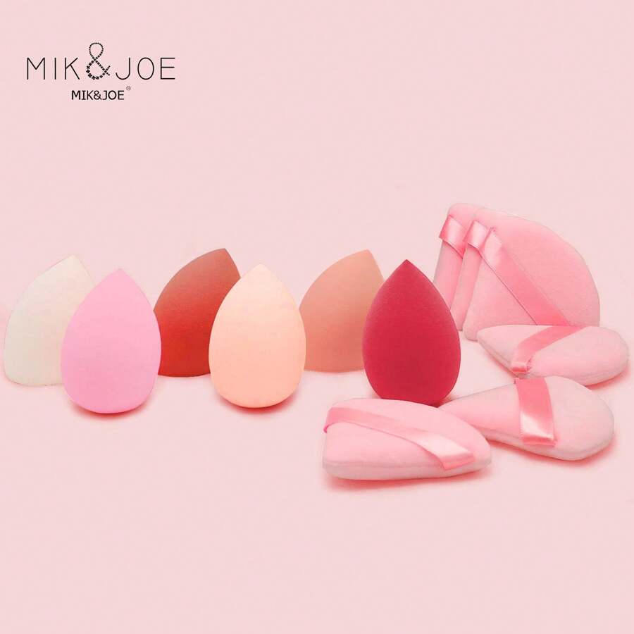 mik&joe 12pcs Makeup Sponge Blenders, Beauty Eggs For Cosmetic Powder Foundation Make-Up Tools Accessories