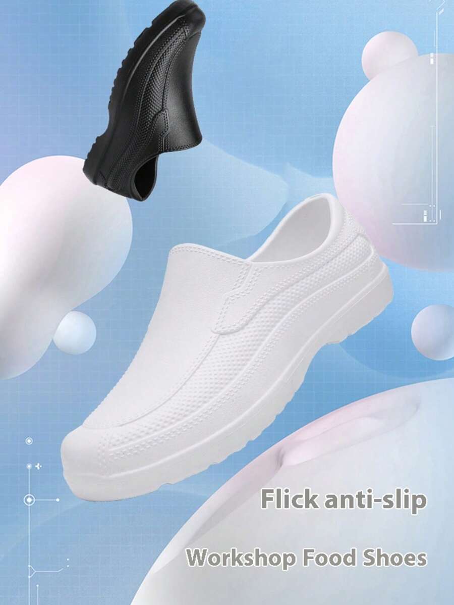 New Waterproof Food Service Shoes, Outdoor Slip-Resistant Work Shoes, Lightweight, Slip-On, Rainy Day Shoes