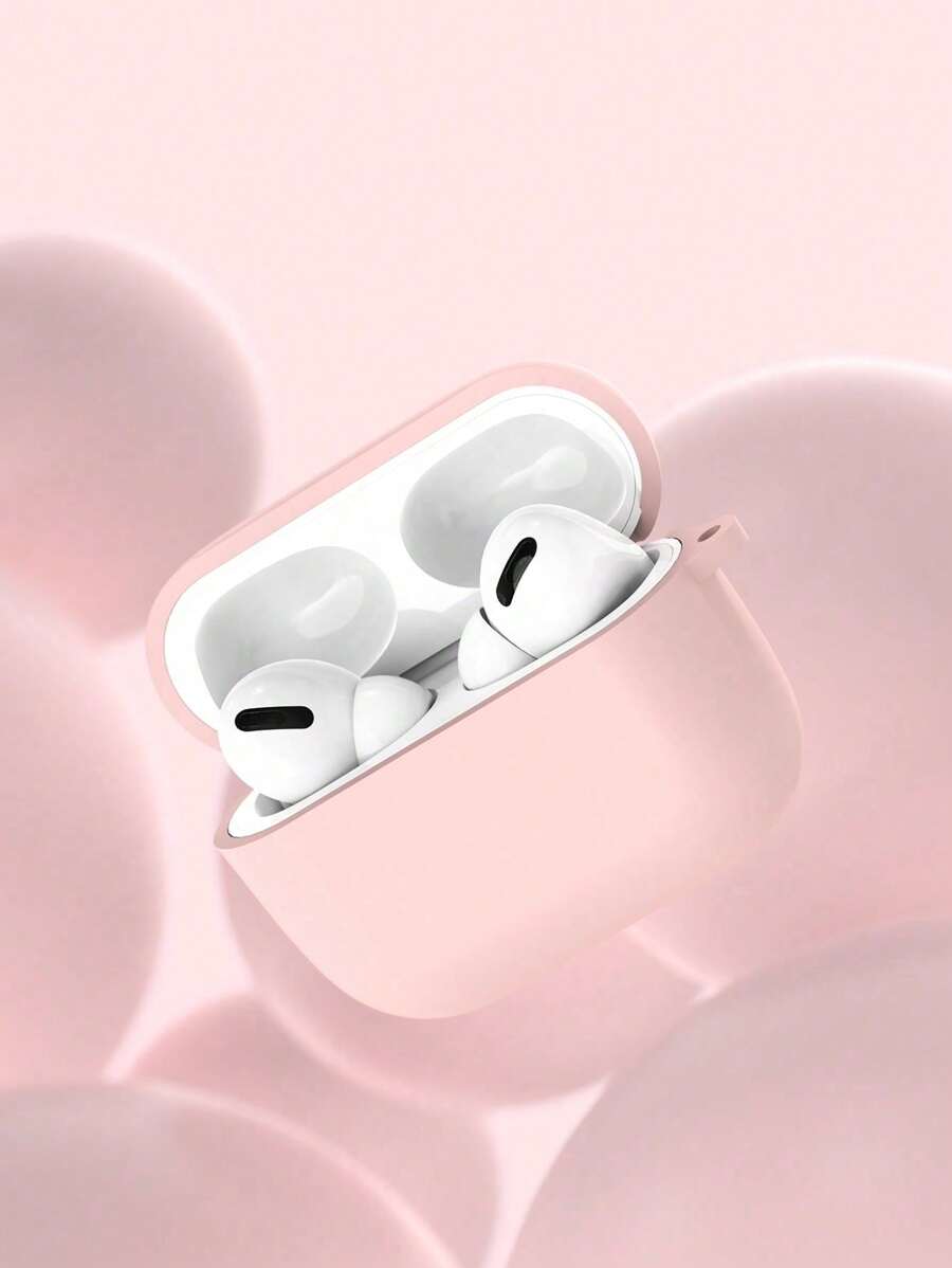Pink Regular Case Compatible With Apple Bluetooth Earphones, Anti-Fall Protective Case Suitable For AirPods Bluetooth Earphones, Anti-Scratch And Anti-Fall Protective Case