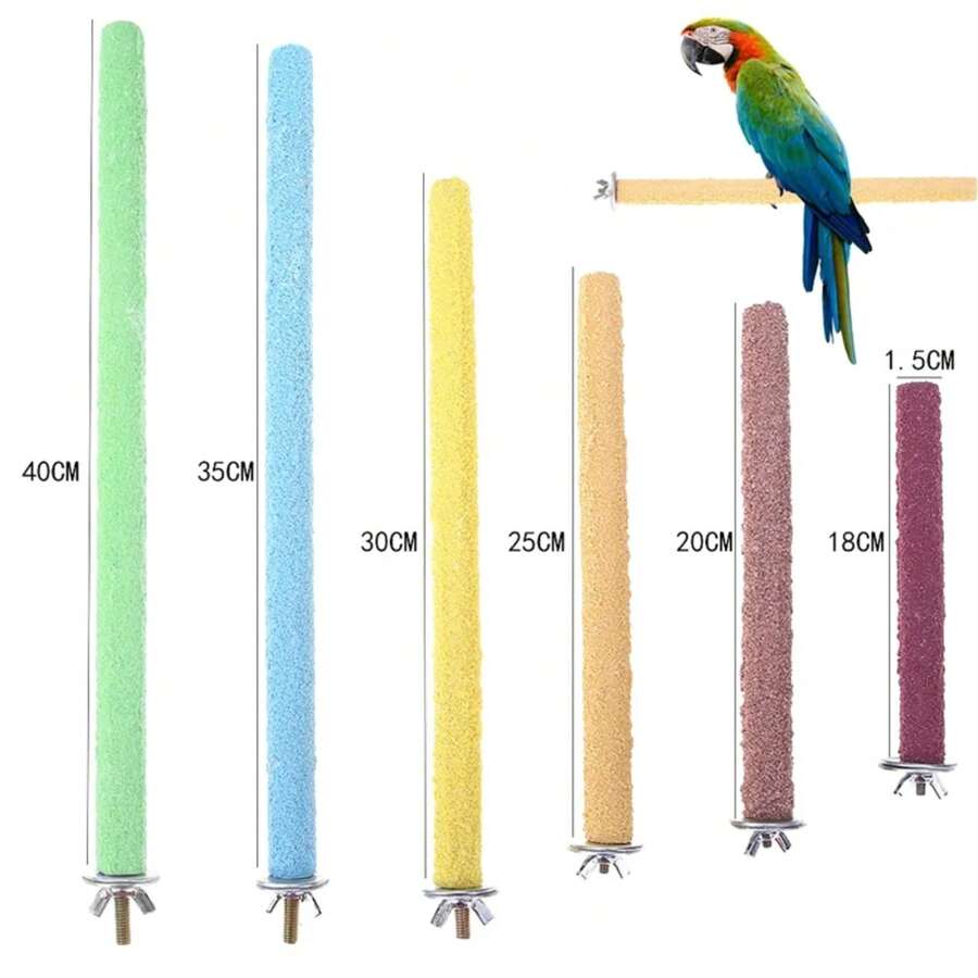 Colorful Parrot Standing Stick Bird Claw Stick -Friendly Creative Reusable Durable Funny Portable Cage Dration