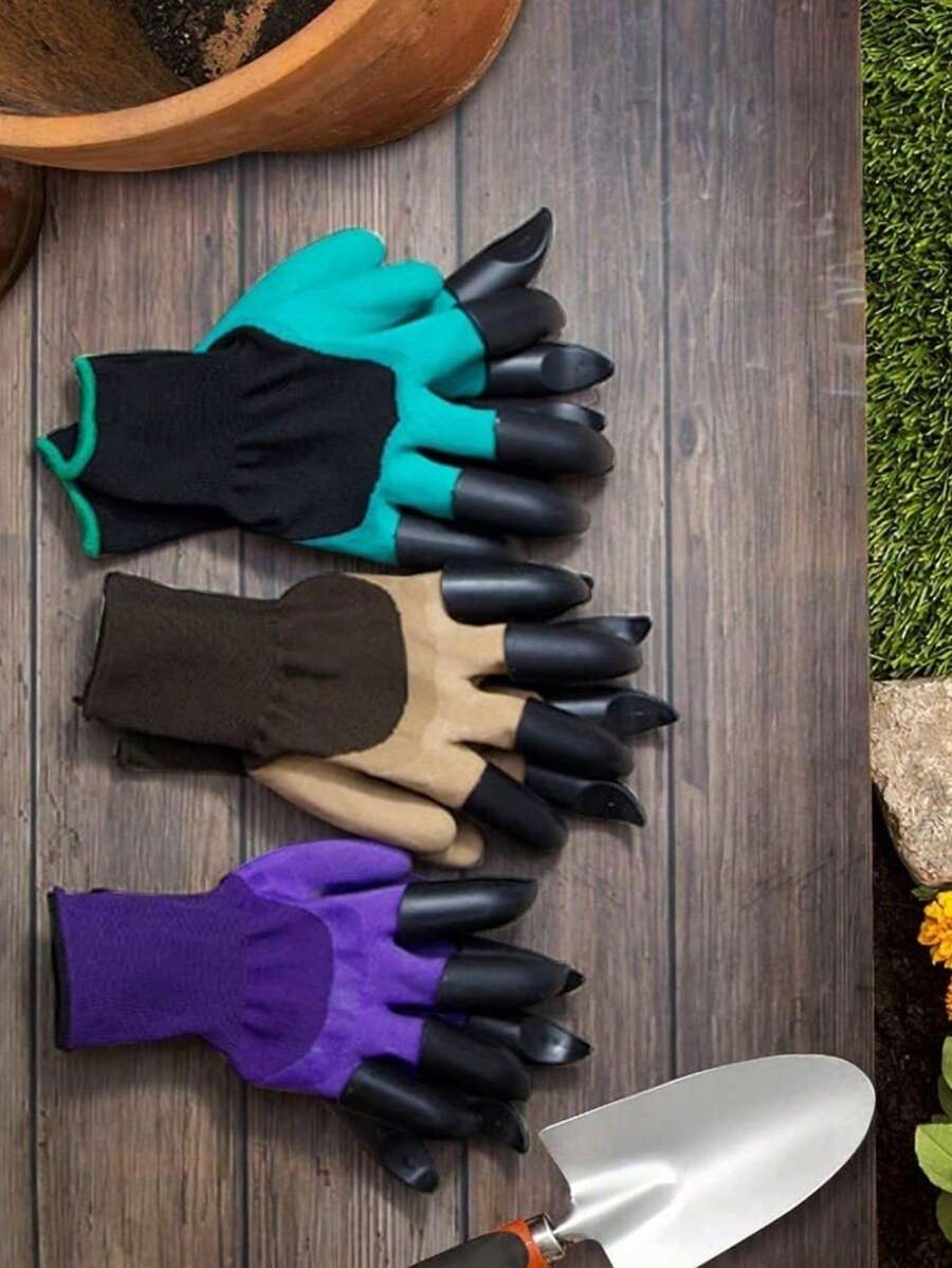 1pair Of Gardening Gloves - Waterproof, Puncture Resistant, Claw Shaped Design, Wear-Resistant, Suitable For Digging, Weeding, And Planting. Gardening Tools. Garden Labor Gloves.