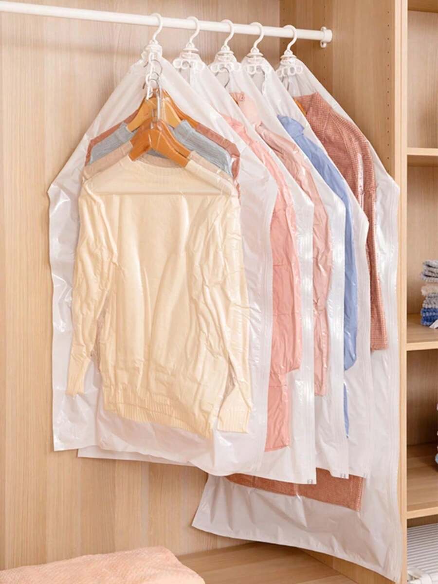 Hanging Vacuum Storage Bags No Need Pump Saver Vacuum Seal With Hanger Space Saving Clear Seal Wardrobe Compressed Bag