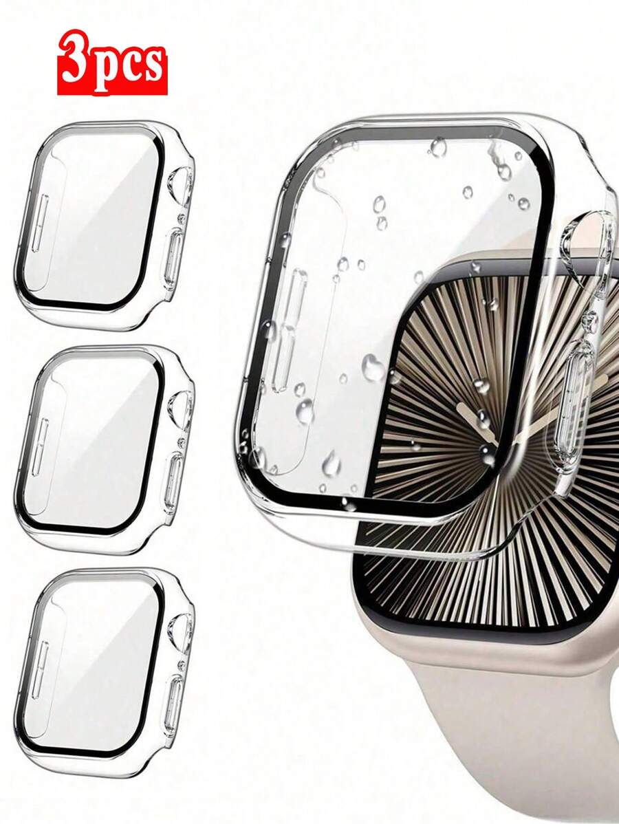 3 Stücke Gehäuse für Uhren aus Kunststoff mit Apfel-Design, geeignet für 38/40/41/42/44/45/49mm Ultra/SE/8/7/6/5/4/3/2/1