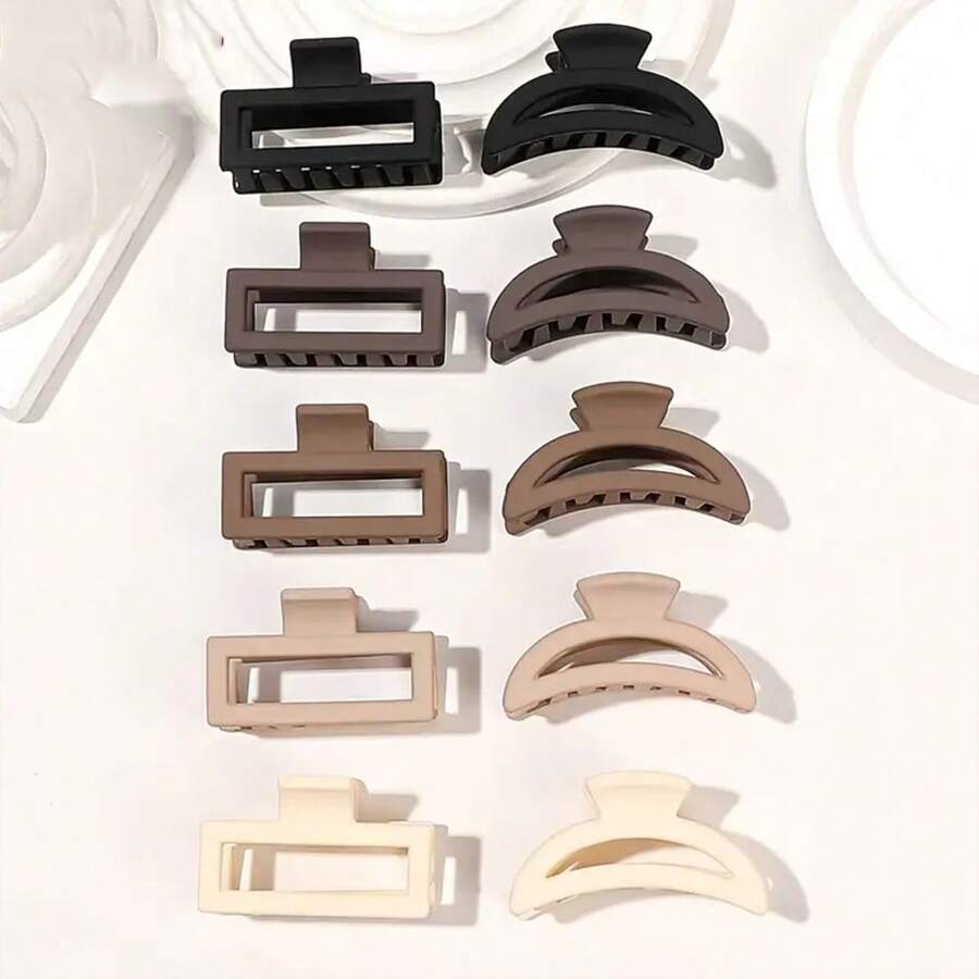 10 Stücke Mini matter Haarspangen Set, Hübsche kurze braune Haarspangen, modische Haraccessoires, Schönheits-Klammern