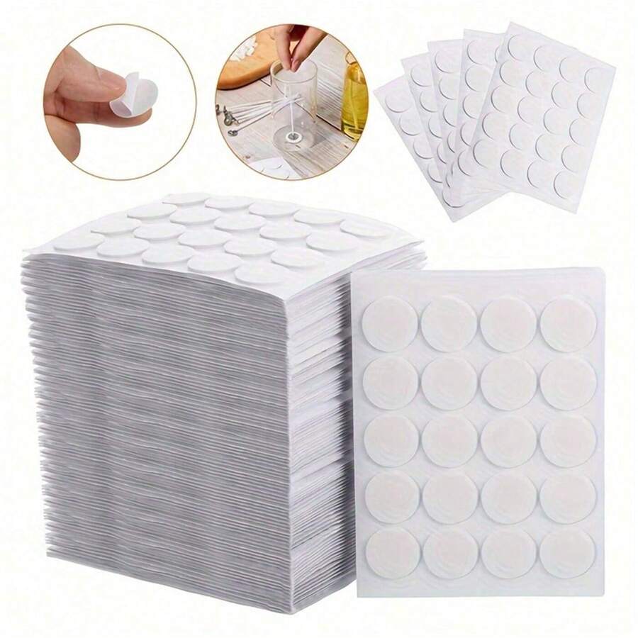 100-500pcs Candle Wick Stickers Adhesive Heat Resistance Foam Double-Sided Tape 2cm For Wax Fixed Base Holder Stand Candle Making Supplie