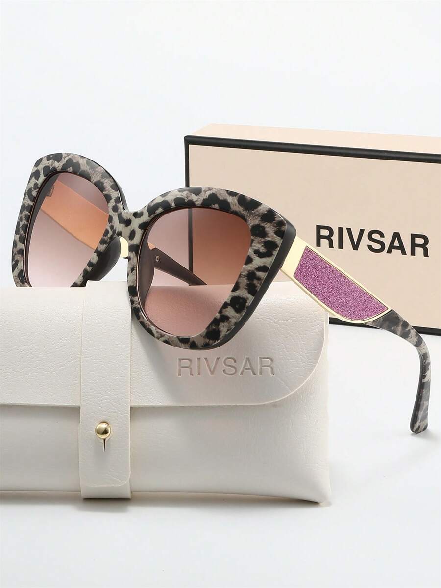 Óculos de Sol Polarizados com Strass em Formato de Olho de Gato RIVSAR para Mulheres, Elegantes para Lazer Externo, Festa, Viagem, Óculos de Sol Redondos com Joias em Formato de Olho de Gato, Óculos de Sol de Marca Premium para Presente de Férias, Ótimo para Dia dos Namorados, Natal, Halloween