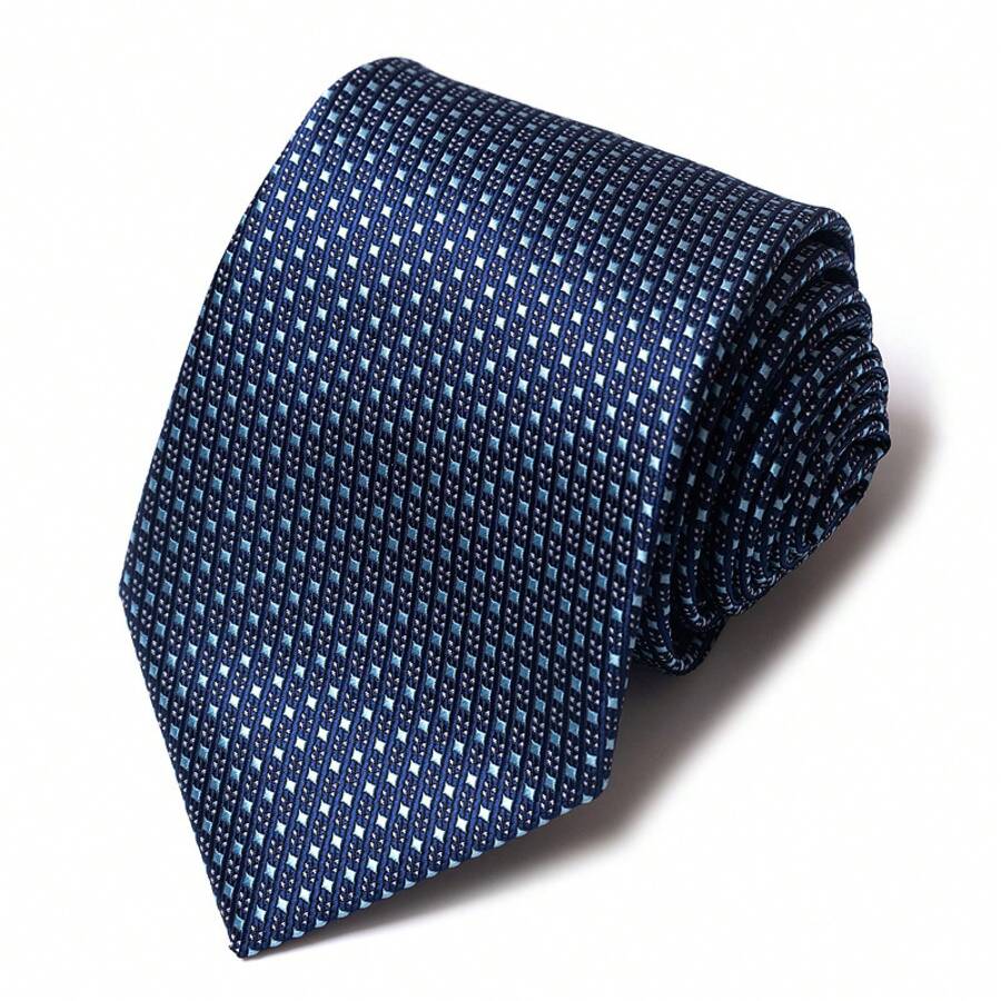 Cravatta da uomo formale per affari, in poliestere, da sposo, per festa di matrimonio, a righe, 8cm