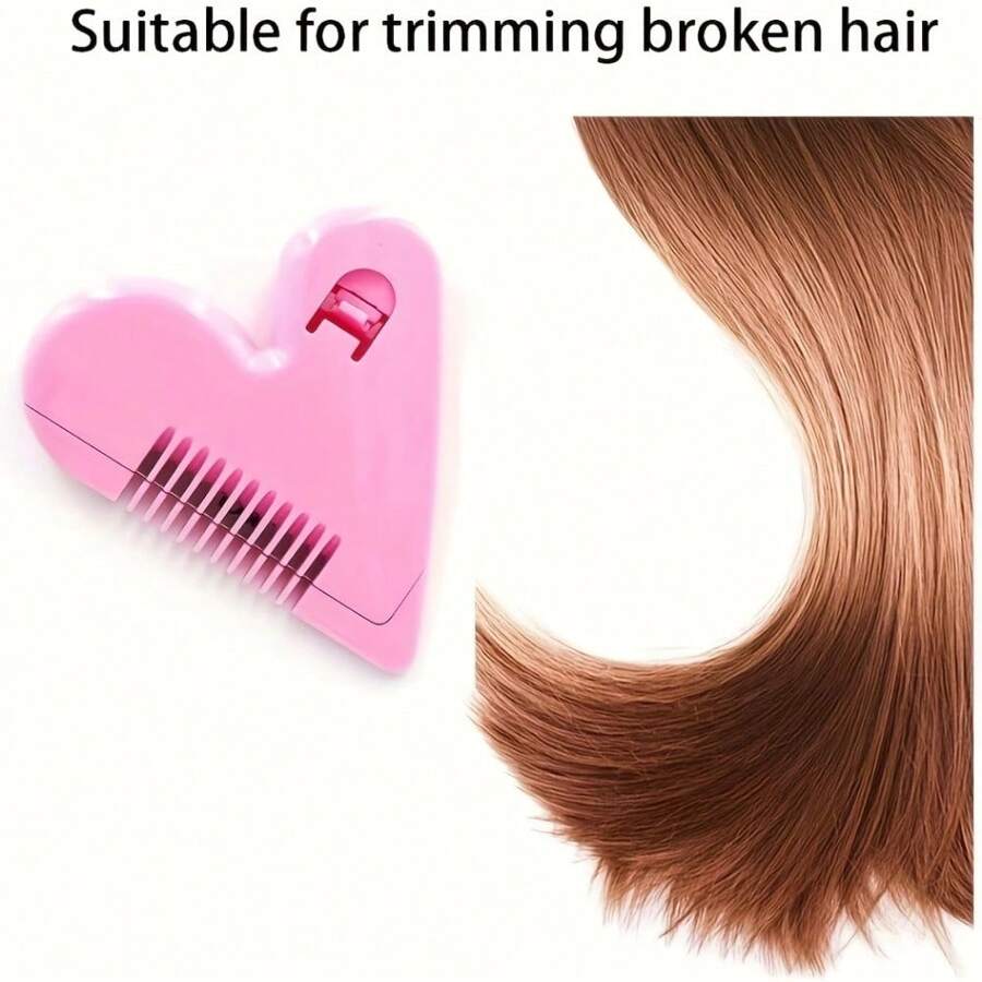 1PC Pink Heart-Shaped Pubic Hair Trimmer, Manual Hair Trimming Comb, Portable Intimate Styling Tool For Women
