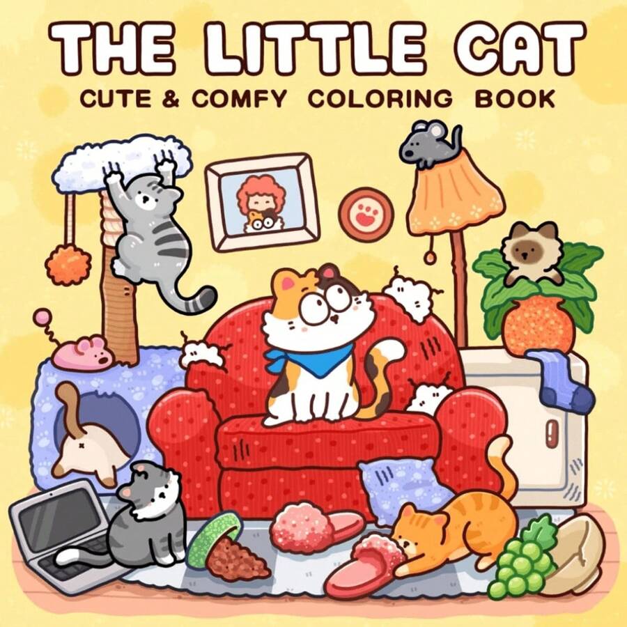 The Little Cat: Cozy Life Of Kitty Coloring Book For Adults And Teens (Cozy & Cute Coloring) Follow A Curious Little Kitty Everywhere, From Climbing Rooftops To Chasing Cute Little Mice In The Garden.,Back To School,School Supplies