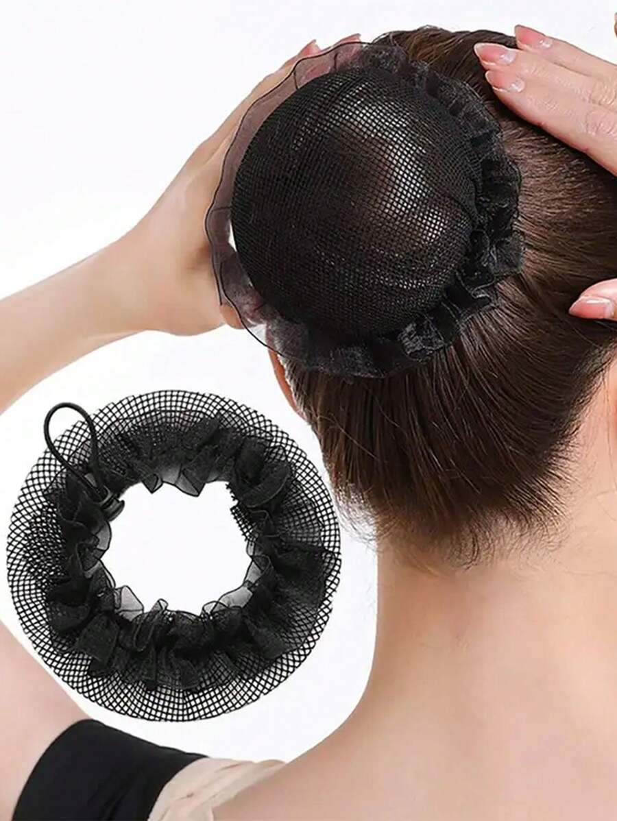 Hair Nets Invisible , 23inch Hair Nets For Bun Black/Brown Elastic Edge Mesh For Women, Girls, Ballet Bun Maker Dance, Stewardess Professional Invisible Hair Net